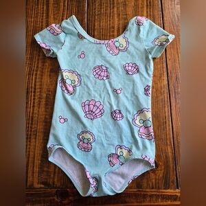 Toddler Sea Shell Print One-Piece Bodysuit in Light Blue